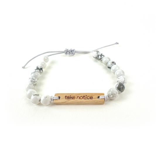 Mantra Bracelet by Bodhi: "Take Notice"